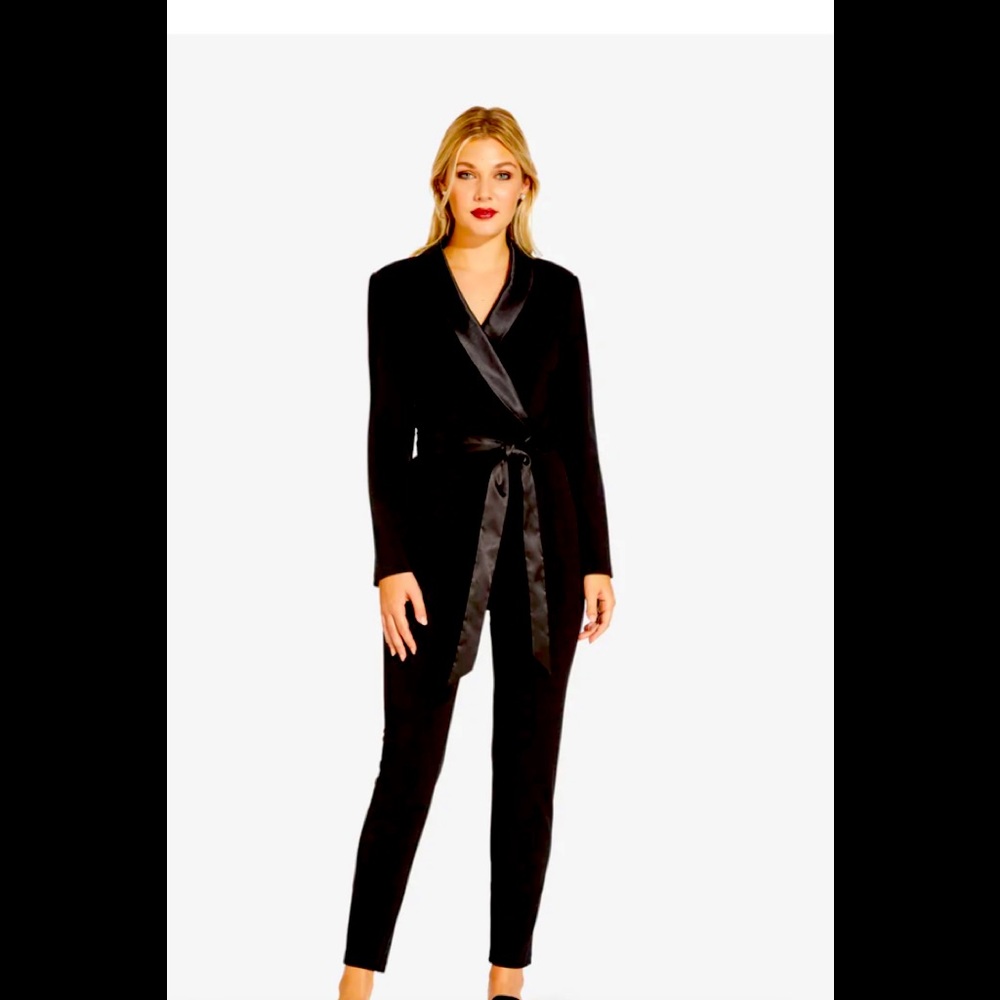 Black size 12 tuxedo jumpsuit